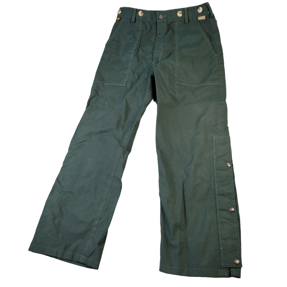 Vintage Remington Goretex Waterproof Hunting Pants Men M Suspender Buttons Green